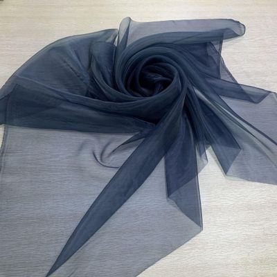 PTNKUIIY Dark Blue Organza Fabric, 150 cm x 3 m