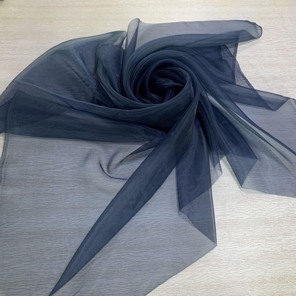 PTNKUIIY Dark Blue Organza Fabric, 150 cm x 3 m