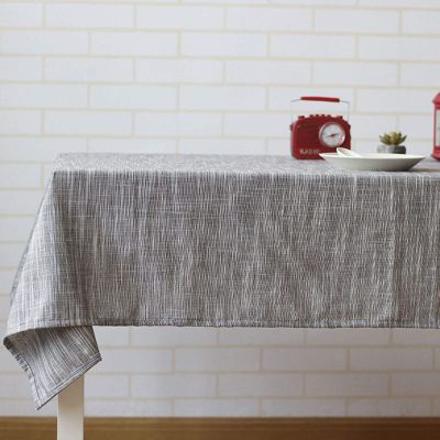 Homxi Small Rectangular Tablecloth 140 W x 200 L cm, Solid Gray Coffee Linen Table Cover for Easter