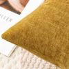 JOTOM 2-Piece Chenille Pillow Cover Set, Solid Gold Yellow, 30 x 50 cm view 2
