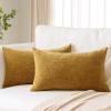 JOTOM 2-Piece Chenille Pillow Cover Set, Solid Gold Yellow, 30 x 50 cm view 4