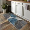 Siunwdiy Gray Blue Gold Geometric Runner Rug, Washable Non-Slip, 100 x 400 cm view 2