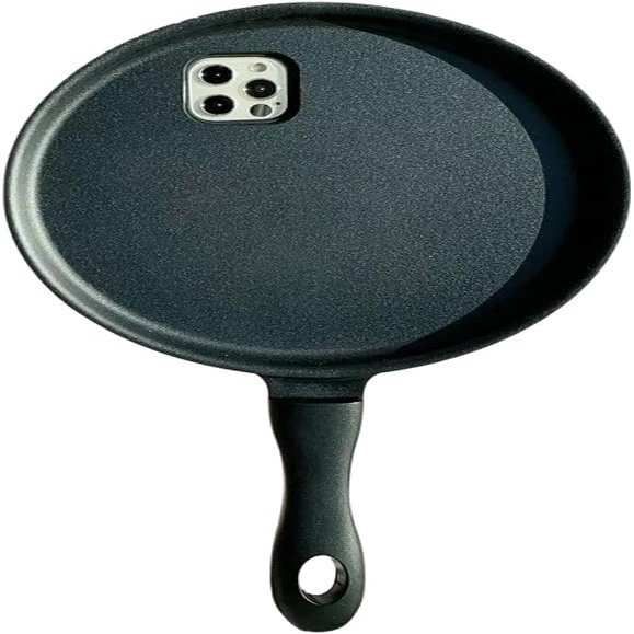 RhineCart Basics Frying Pan Phone Case for iPhone 15, Black