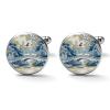 Freecustom Blue Pagoda Chinoiserie Cufflinks for Men view 1