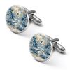 Freecustom Blue Pagoda Chinoiserie Cufflinks for Men view 2