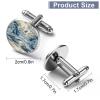 Freecustom Blue Pagoda Chinoiserie Cufflinks for Men view 3