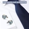Freecustom Blue Pagoda Chinoiserie Cufflinks for Men view 4