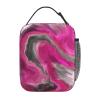 XDVPALNE Magenta Black Gray Jewel Tone Fluid Art Swirl Insulated Lunch Bag view 3
