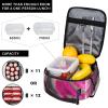 XDVPALNE Magenta Black Gray Jewel Tone Fluid Art Swirl Insulated Lunch Bag view 4