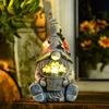Yeomoo Garden Gnomes with Flowers, Solar-Powered Outdoor Decor view 1