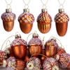 Watayo 12-Piece Gold Glass Pinecone Ornaments for Christmas Trees view 1