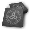 Samunshi Slate Coasters, Odin’s Three Horns with Runes, 4-Piece Set view 1