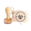 Dekolando Personalized Clumber Spaniel Dog Address Stamp, Round 40 mm Wood Stamp view 1