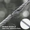 WJXIN 304 Stainless Steel Wire Rope Mesh Fence Net, Multipurpose Protective Net for Balconies and Stairs, Customizable (10 cm/1.5 mm, 4 x 8 m/13.1 x 26.2 ft) view 3