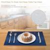 Navy Blue Star Placemat, Woven PVC Vinyl, Heat-Resistant, Non-Slip, Washable, 12 x 18 in, 1 Piece view 4