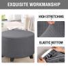 Odaima Round Ottoman Cover, Stretch Jacquard Slipcover for Footstools, 40/50/60 cm view 4