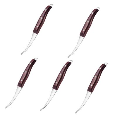 PRETYZOOM 5-Piece Stainless Steel Shrimp Peelers and Deveiners with Wood