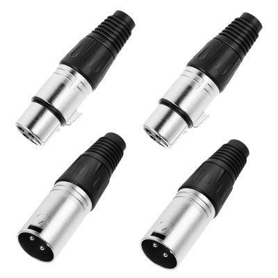 Mikinona 3-Pin XLR Plugs with Solder Connection, Zinc Alloy Microphone Audio Jacks, 20-Pack, Black