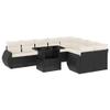 Juroupi 10-Piece Garden Sofa Set with Cushions, Black PE Rattan view 2