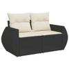 Juroupi 10-Piece Garden Sofa Set with Cushions, Black PE Rattan view 3
