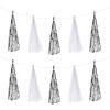 20-Piece Bright Silver and White Tassel Garland Banner view 1