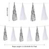 20-Piece Bright Silver and White Tassel Garland Banner view 2