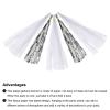 20-Piece Bright Silver and White Tassel Garland Banner view 4