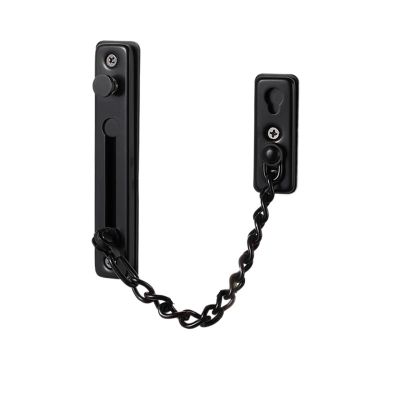 YGLEEULI Stainless Steel Door Security Chain Lock, Black, Screw Installation