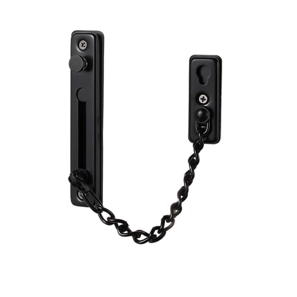 YGLEEULI Stainless Steel Door Security Chain Lock, Black, Screw Installation
