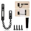 YGLEEULI Stainless Steel Door Security Chain Lock, Black, Screw Installation view 2