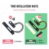 YGLEEULI Stainless Steel Door Security Chain Lock, Black, Screw Installation view 3