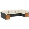 Juroupi 10-Piece Garden Sofa Set with Cushions, Black Poly Rattan view 2