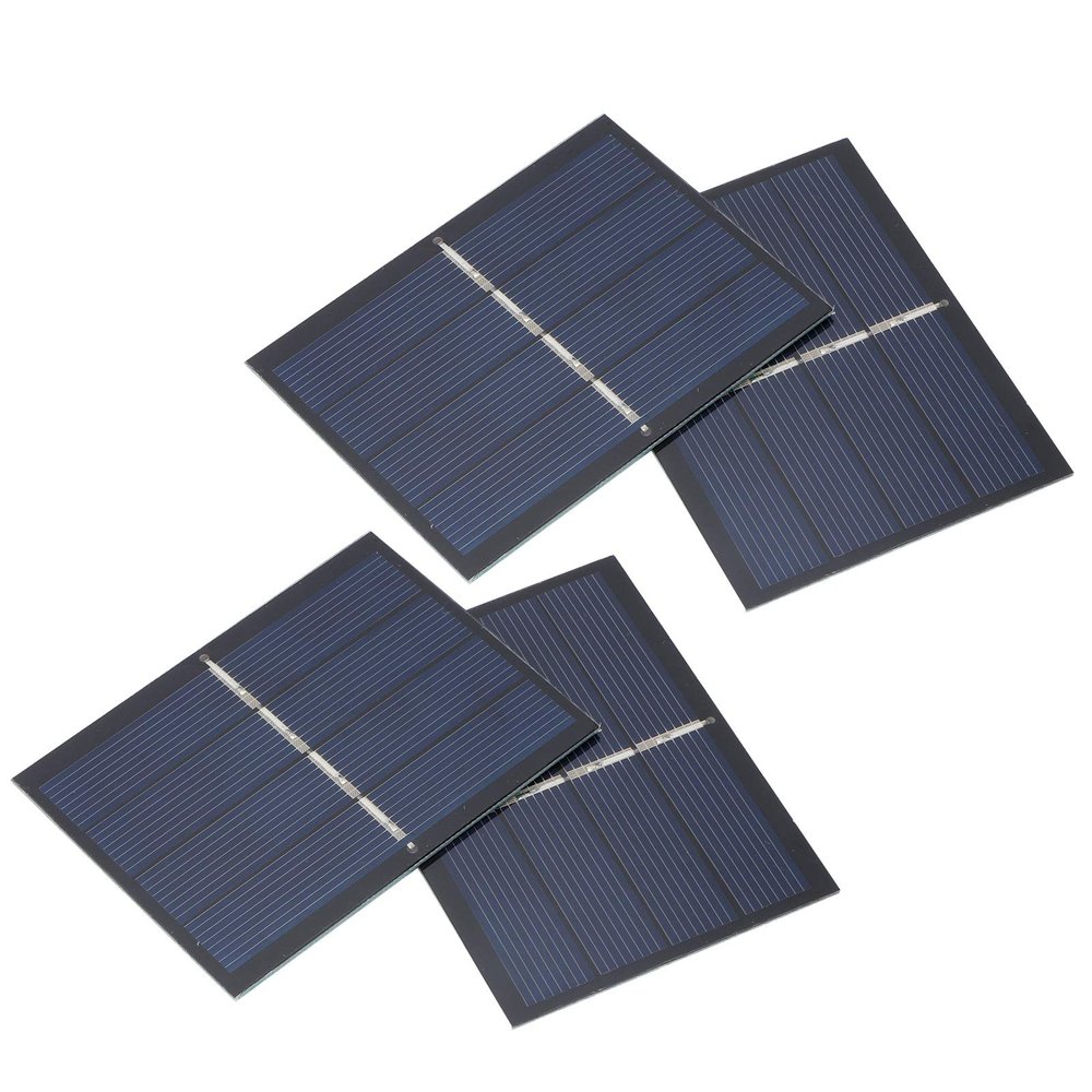 4-Pack 0.65W 2V Mini Polycrystalline Solar Panels, 2.4 x 3.1 in