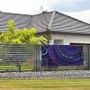Large Customizable Banner and Sign, Purple Tribal-Style Pattern, Party Banner, Wall Hanging with Rope for Indoor and Outdoor Use, Office view 3
