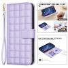 xinyunew Case for Motorola Moto G73, Litchi Leather Wallet Cover with Card Slots, Magnetic Closure, Stand Function and RFID Blocking, Purple view 3