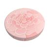 Round Velvet Bar Stool Cover with Thin 3-Layer Padding, Abstract Pink Flower view 1