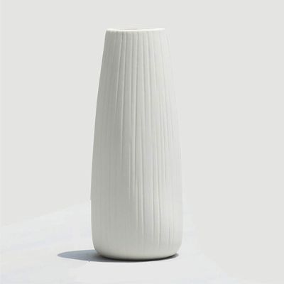 Modern Tall Ceramic Flower Vase, White, 30 × 9 cm, No. 280