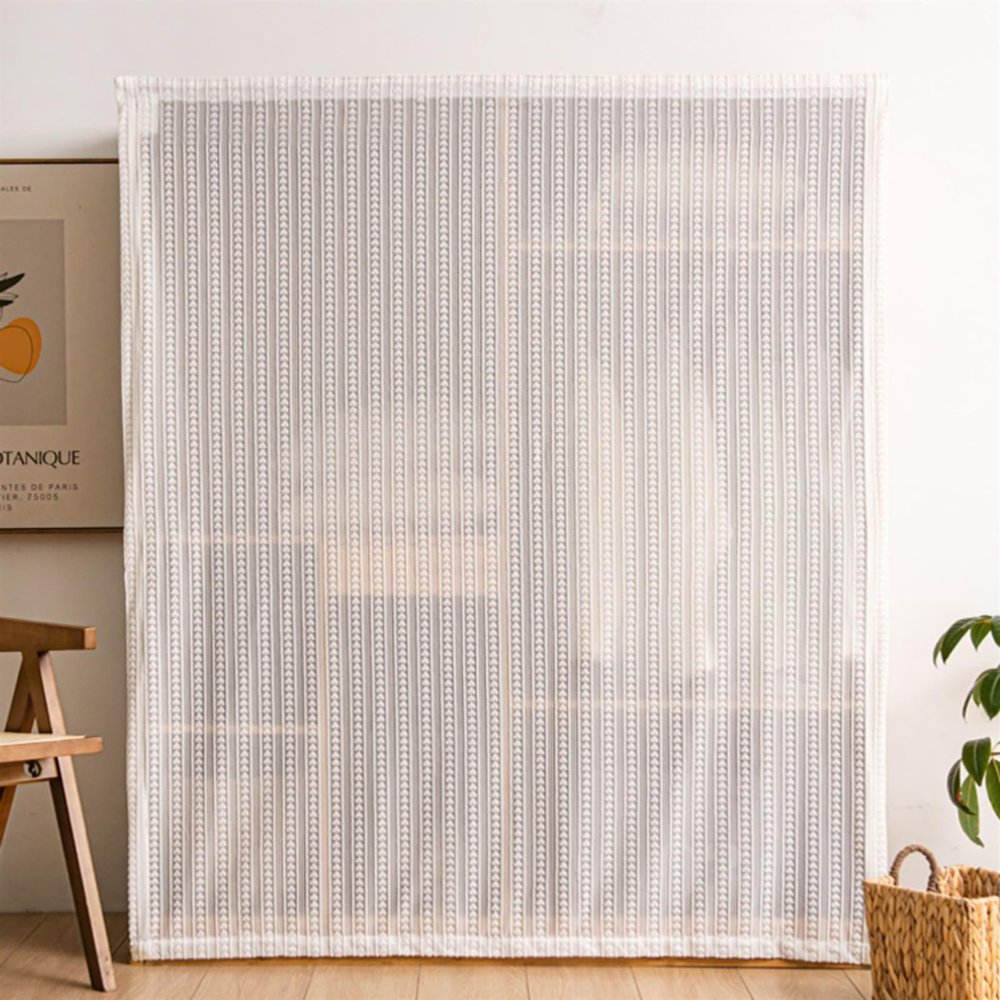 BESTORI Cabinet Curtains for Kitchen and Wardrobe, Hook-and-Loop Privacy Curtain, Semi-Transparent Tulle, White, 4, 240 x 250 cm