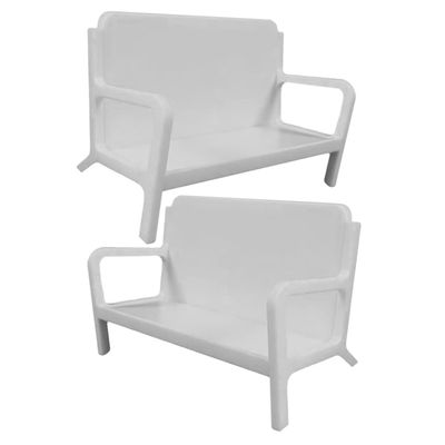 STOBOK 2-Pack Sofa-Shaped Business Card Holders, White ABS