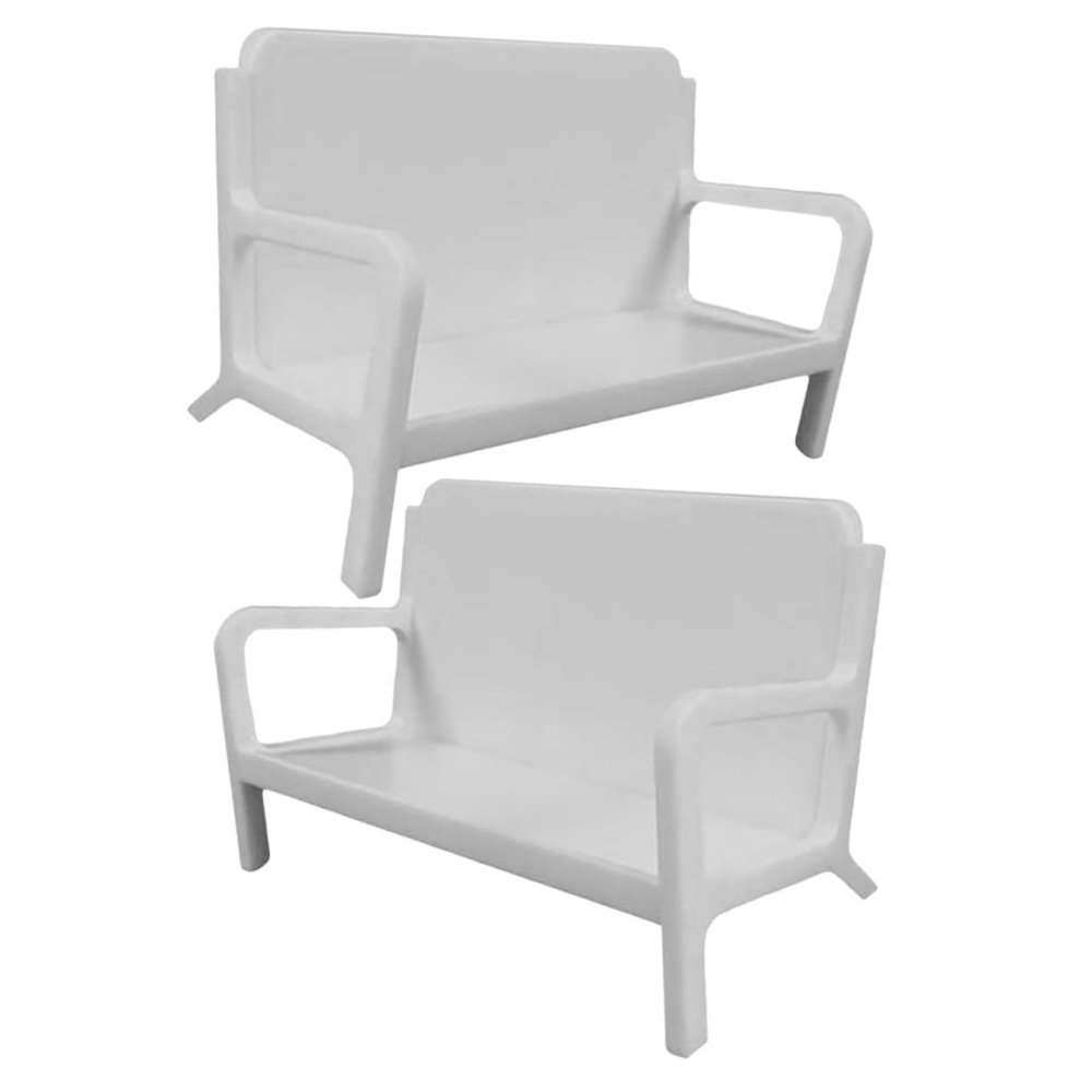 STOBOK 2-Pack Sofa-Shaped Business Card Holders, White ABS