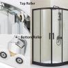 Shower Door Rollers, 4/8 Pieces, Zinc Alloy Twin Top Replacement Rollers for 12–14 mm Glass (4 Pieces) view 3