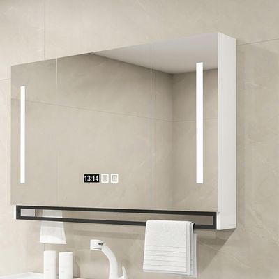 CATANK Solid Wood Medicine Cabinet with LED Mirror and Storage