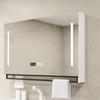 CATANK Solid Wood Medicine Cabinet with LED Mirror and Storage view 1