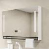 CATANK Solid Wood Medicine Cabinet with LED Mirror and Storage view 2