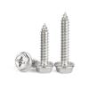 ORANXIN M6 x 60 mm, 10-Piece Phillips Hex Flange-Head Self-Tapping Screws, 304 Stainless Steel, with Gasket and Pointed Self-Drilling Tip view 1
