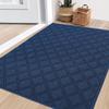 WLHHBO Indoor Doormat, Non-Slip, Low-Profile, Washable, Brown (Blue, 81.3 x 81.3 cm) view 1
