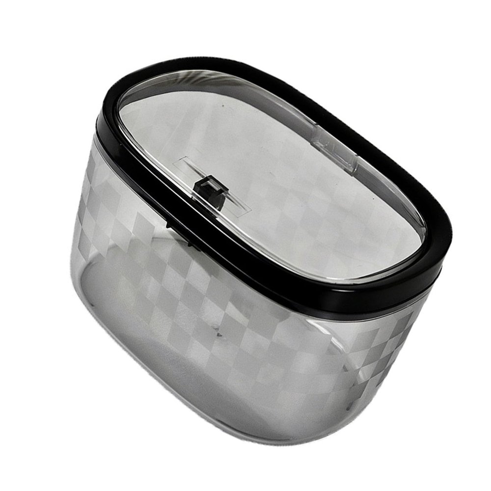 Jiawu Mini Trash Can, Push-Top Design, Transparent with Lid for Desk or Bedroom (Transparent Black)