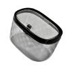 Jiawu Mini Trash Can, Push-Top Design, Transparent with Lid for Desk or Bedroom (Transparent Black) view 1