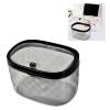 Jiawu Mini Trash Can, Push-Top Design, Transparent with Lid for Desk or Bedroom (Transparent Black) view 2