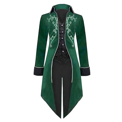 Men's Vintage Slim-Fit Medieval Gothic Tailcoat Costume Jacket